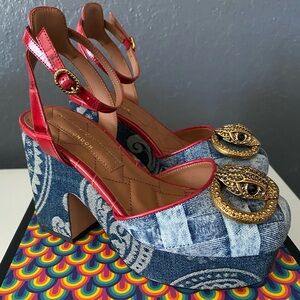 KURT GEIGER -  Chelsea Closed Platform, Denim; Women’s Sz 36